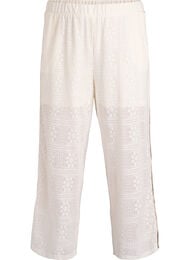 Vide blondebukser med kontraststriper, Hvit