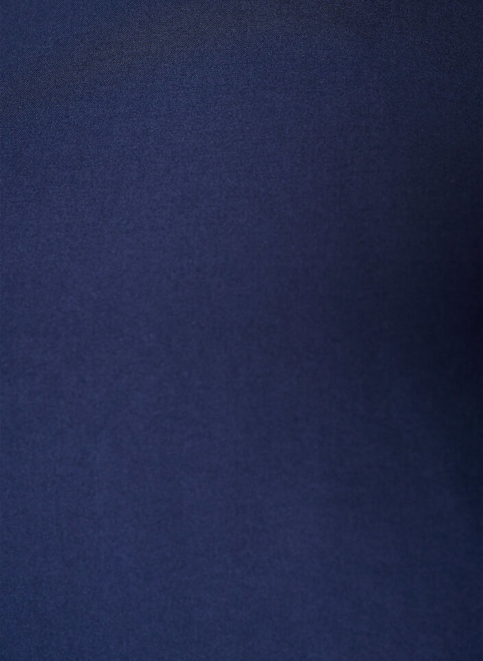 Vevet bluse med korte ermer og rund hals, Bl&aring;, Packshot image number 2