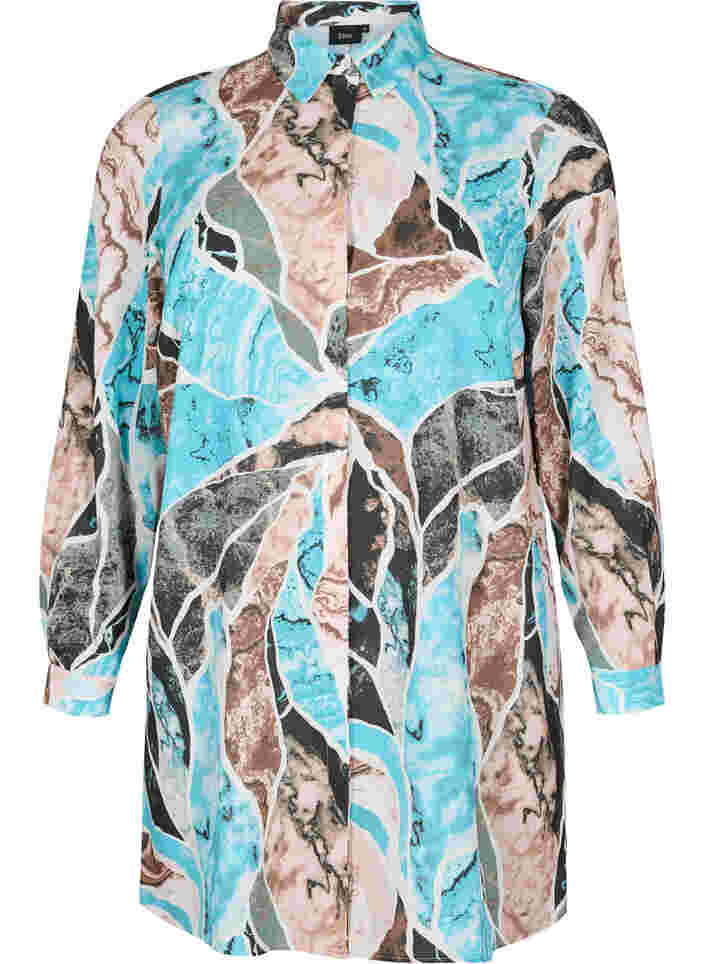 Skjorte med mønster og lange ermer, Earth AOP, Packshot image number 0