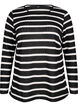 Bluse med striper og lange ermer, Black Sand Stripe, Packshot image number 0