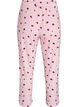 Pyjamasbukse i mykt jerseystoff med h&oslash;y midje og frukttrykk, Rosa, Packshot image number 1