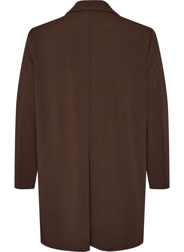 Lang blazer med lommer, Brun, Packshot image number 1