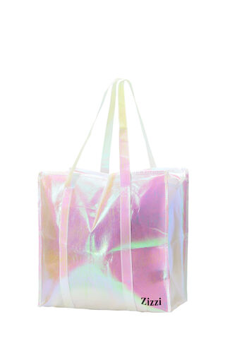 Handlepose med glidelås, Pink Metallic, Packshot image number 0
