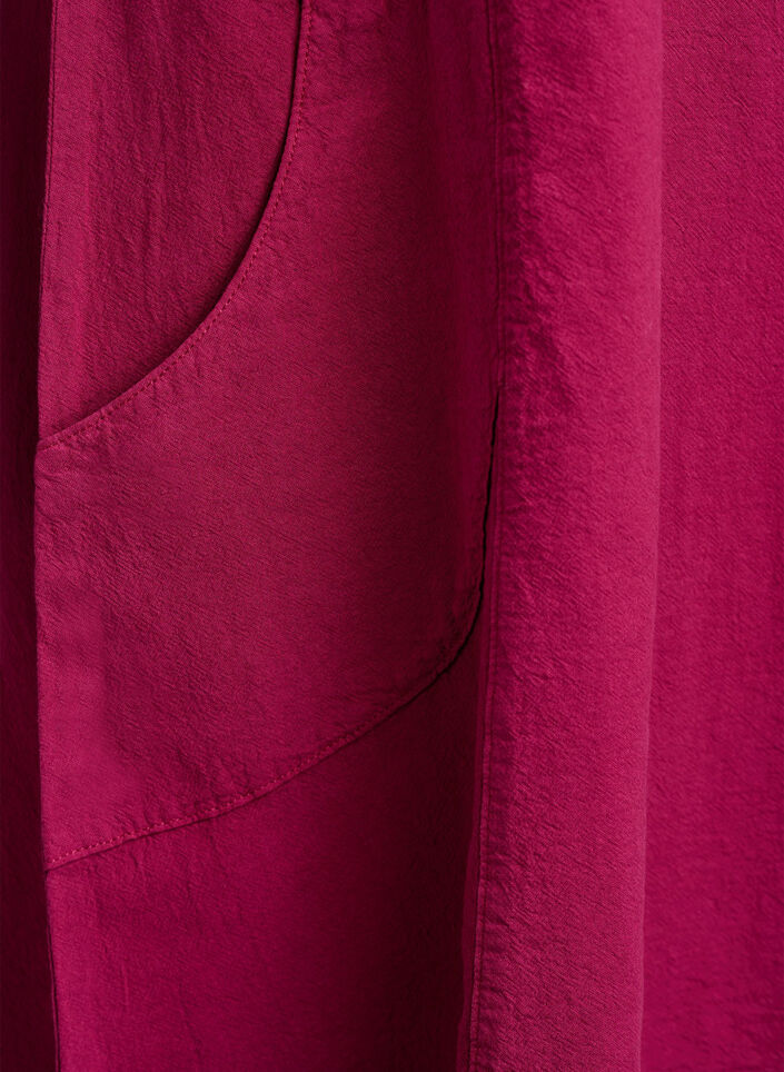 Kortermet bomullskjole, R&oslash;d, Packshot image number 3
