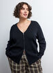 Cardigan med toveis glidel&aring;s, Svart, Model image number 0