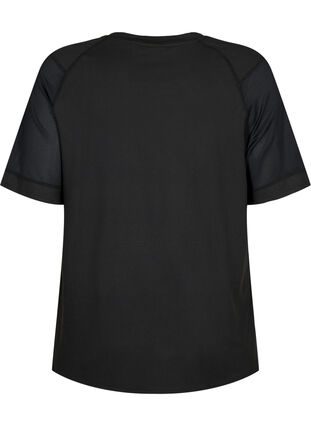 Kortermet trenings T-skjorte med rund hals, Black, Packshot image number 1