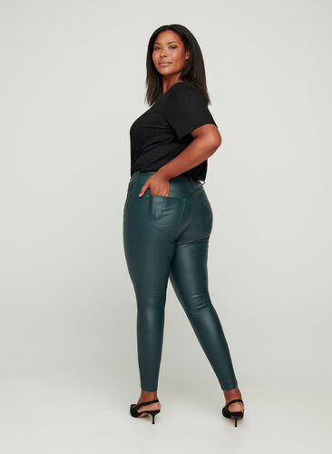 Coated Amy jeans, Dark Slate, Model image number 0