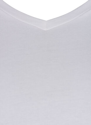 Basis T-skjorte med V-hals, Bright White, Packshot image number 2