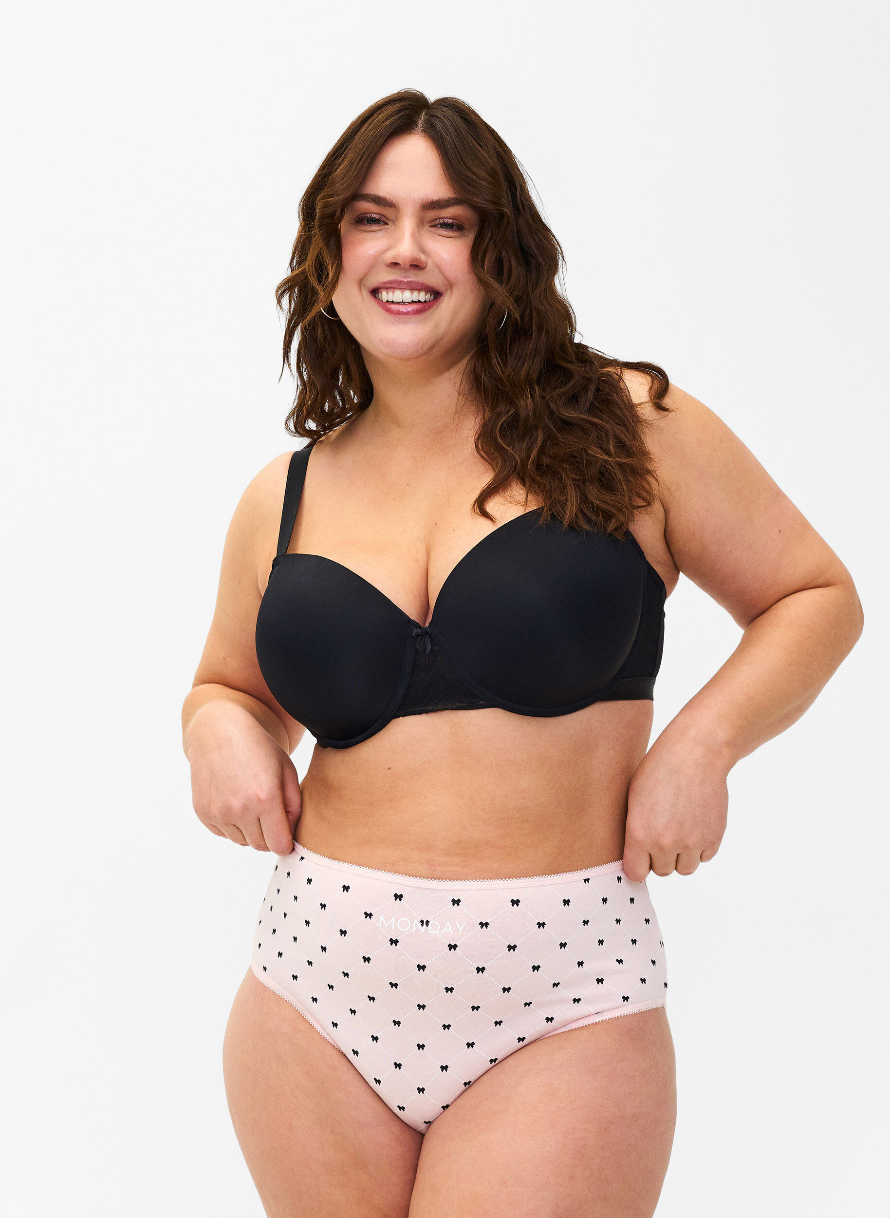 Zizzi 7-pakning med truser med regular waist, Gr&oslash;nn, Model image number 0
