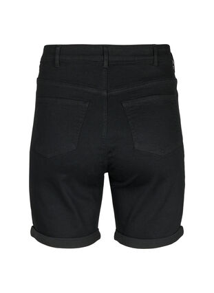 Zizzi Tettsittende dongerishorts med høy midje, Black, Packshot image number 1