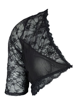 Kort blondetopp, Black, Packshot image number 2