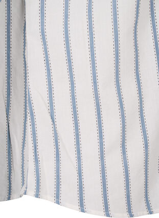 Zizzi Stripet bluse med knyteutstyr, Hvit, Packshot image number 3