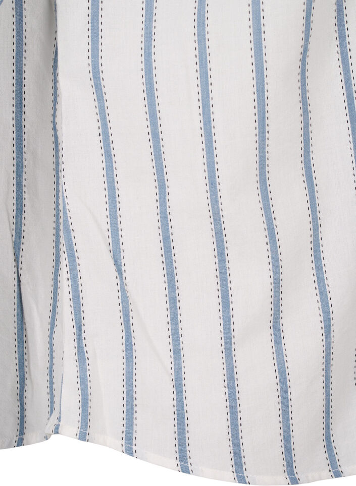 Stripet bluse med knyteutstyr, Hvit, Packshot image number 3