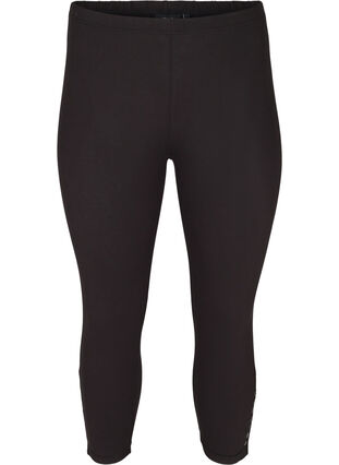 Zizzi 3/4-leggings med knapper, Svart, Packshot image number 0