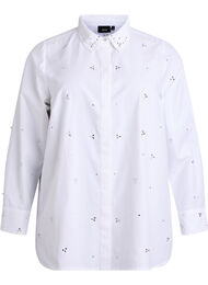 Hvit skjorte med diamantdetaljer, Bright White
