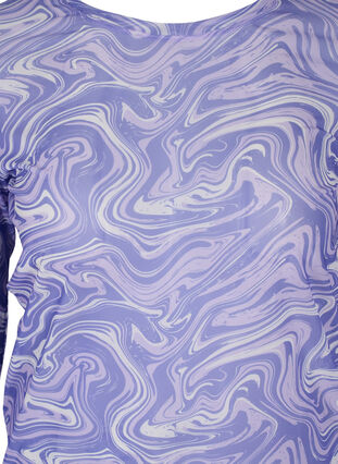 Mesh bluse med mønster, Lilac, Packshot image number 2