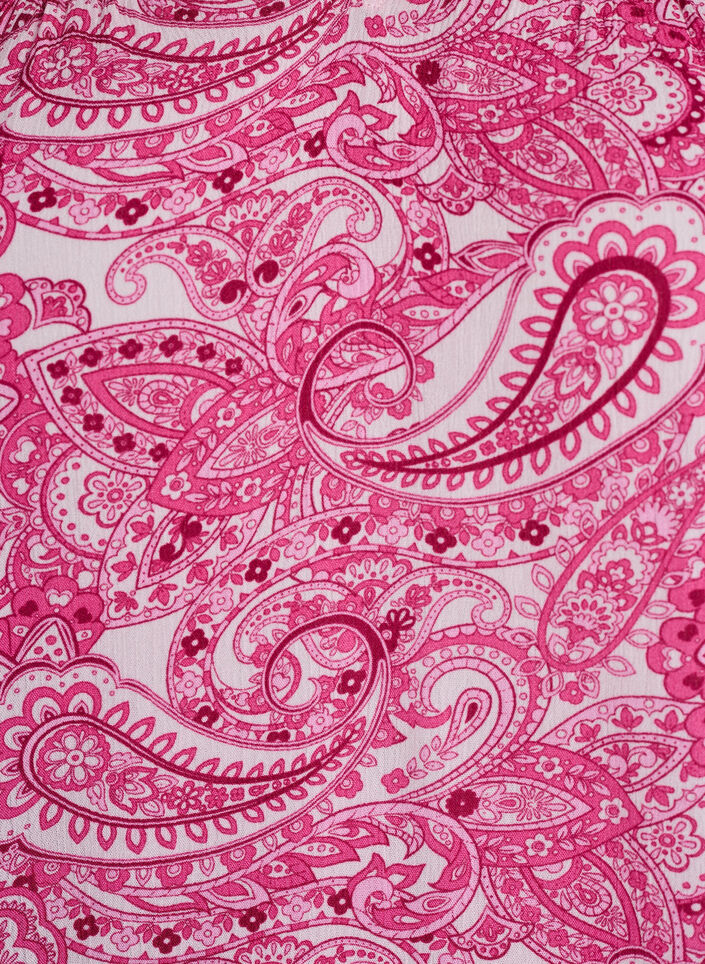 M&oslash;nstret viskosebluse med volangdetaljer, Rosa, Packshot image number 2