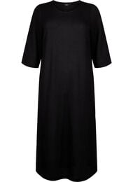 3/4 ermet kjole med strikket blondemønster, Black