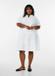Kort A-linjekjole i bomullsmuslin, Hvit, Model image number 1