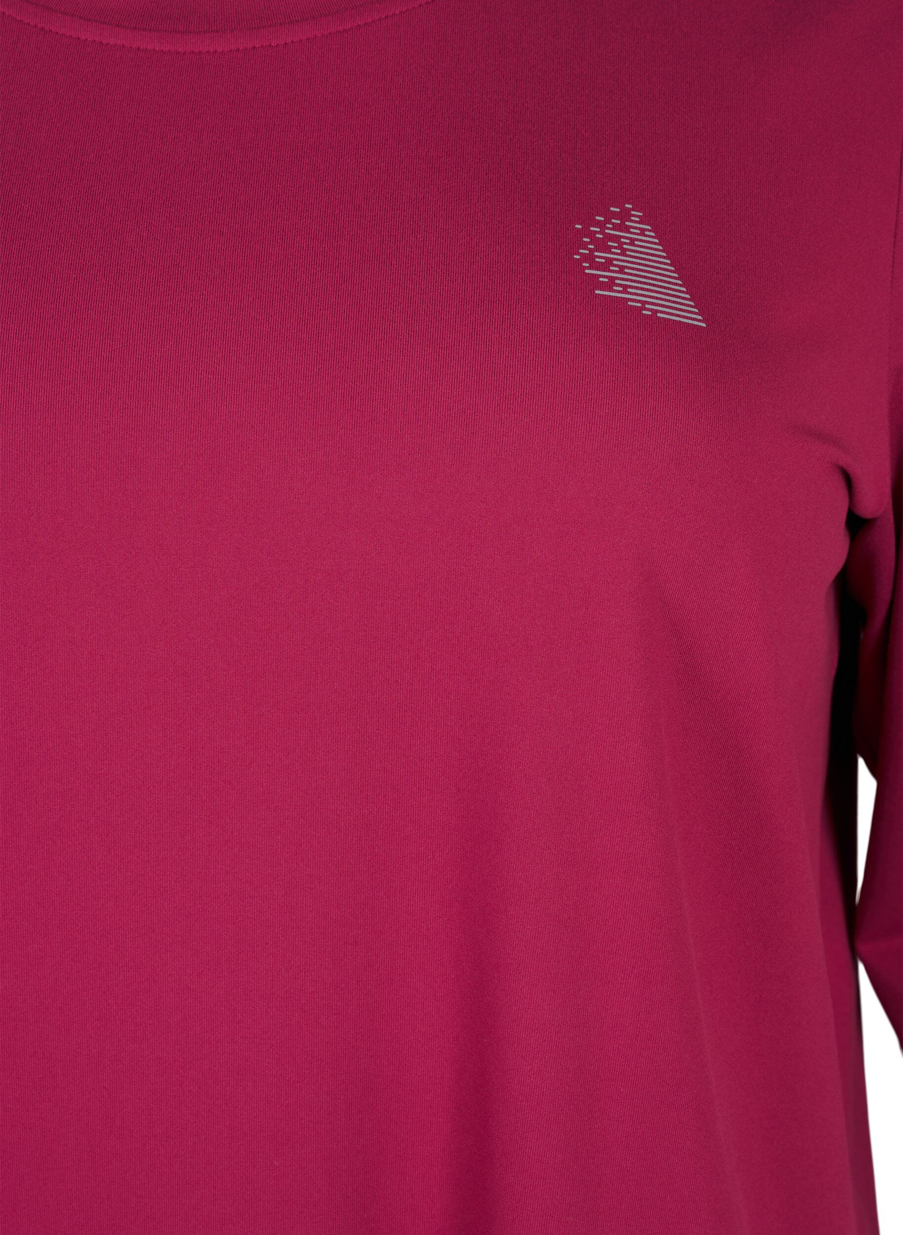 ZizziTreningsbluse med 3/4-ermer, R&oslash;d, Packshot image number 2