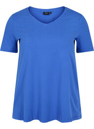 Basis T-skjorte med V-hals, Dazzling Blue