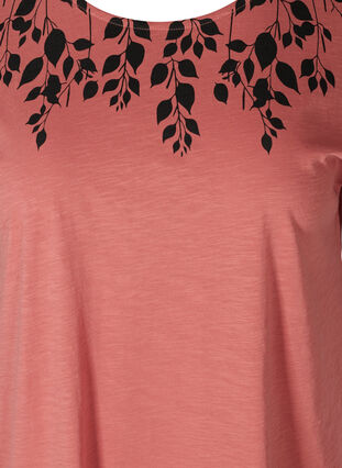 T-skjorte i bomull med mønster, Canyon Rose LEAF, Packshot image number 2