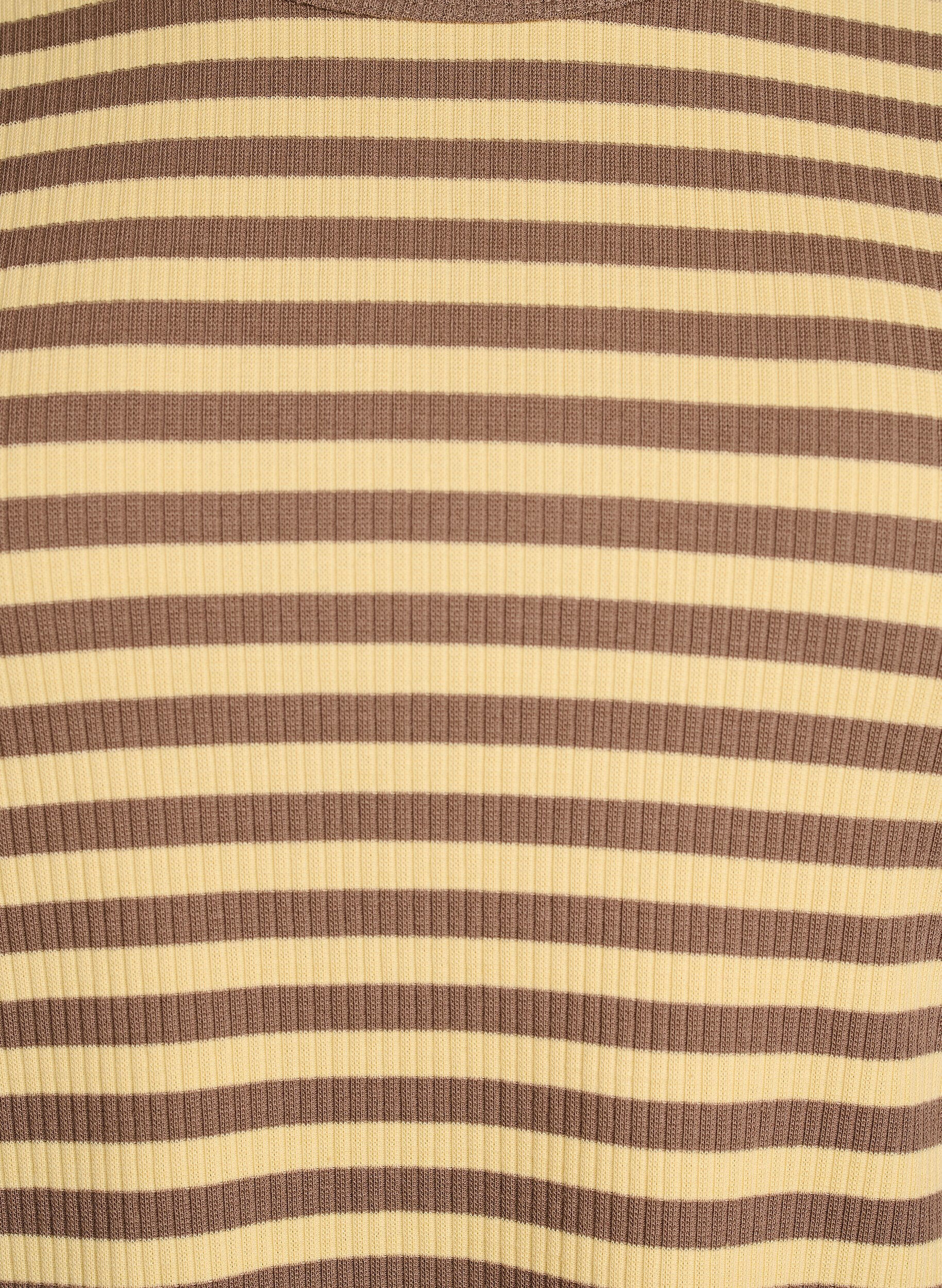 ZizziStripete bluse med lange ermer, Brun, Packshot image number 2