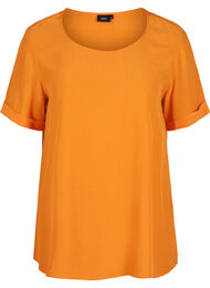 Kortermet bluse i viskose, Orange Peel