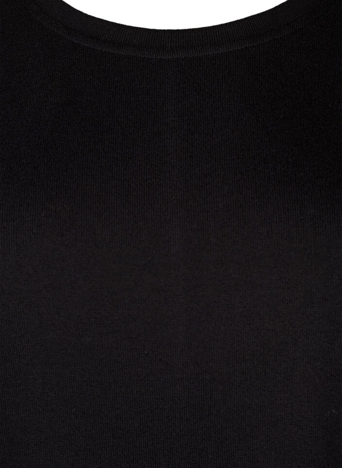 Ensfarget bluse med perler, Black, Packshot image number 2