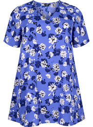 FLASH - Tunika med V-hals og mønster, Amparo Blue Flower