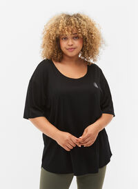 Treningsgenser med korte ermer, Black, Model