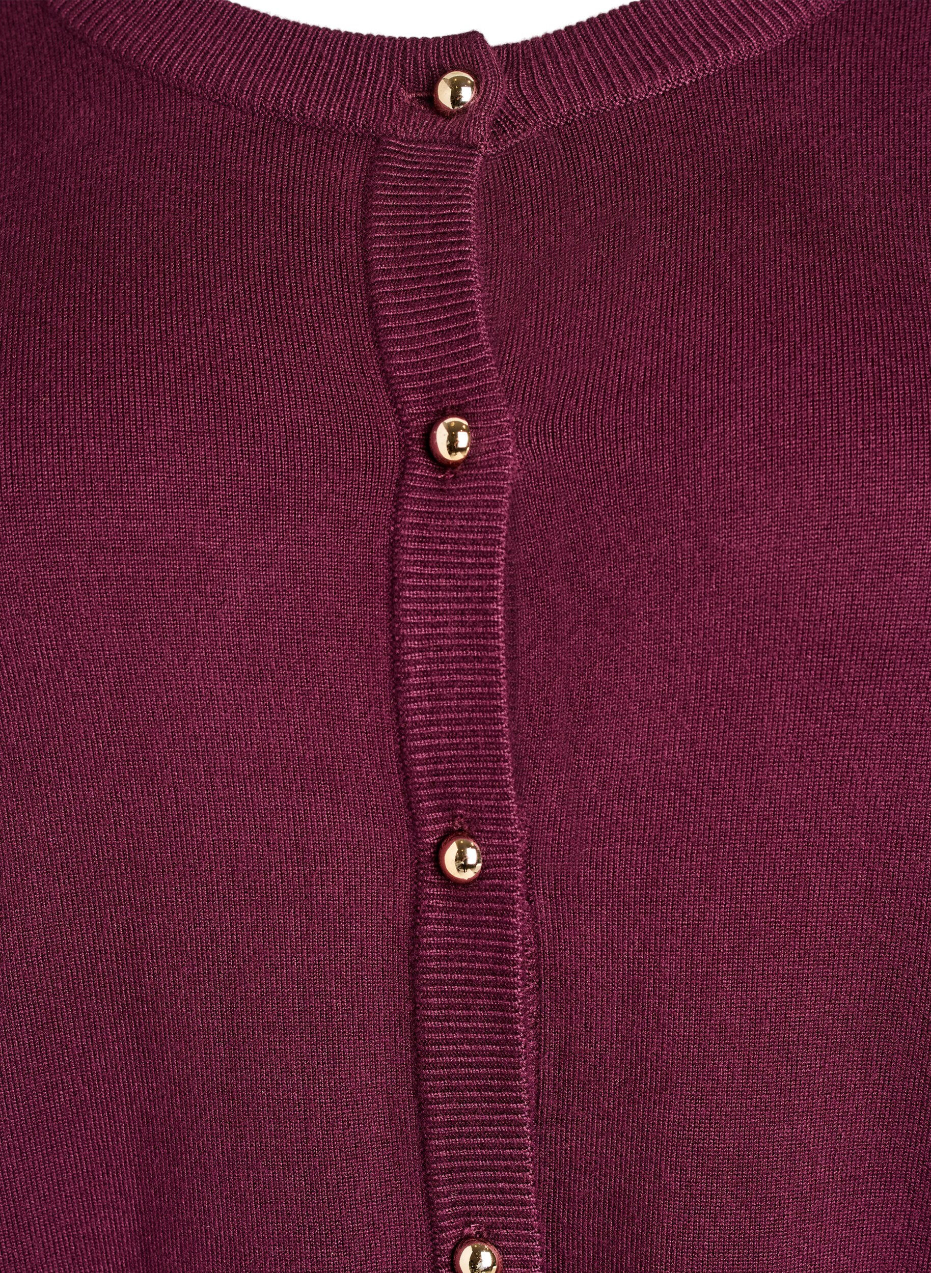 Zizzi Finstrikket cardigan med kuleknapper, R&oslash;d, Packshot image number 2