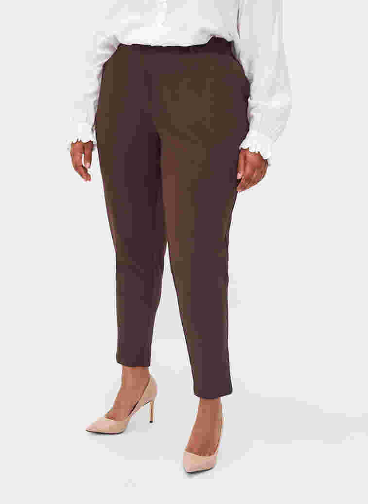 Cropped bukser med lommer, Coffee Bean, Model image number 2