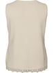 Strikkevest med blondekant, Vanilje, Packshot image number 1