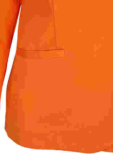 Enkel blazer med knapp og pyntelommer, Mandarin Orange, Packshot image number 3