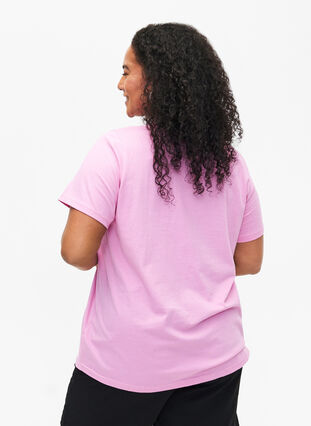 T-skjorte i bomull med teksttrykk, Rosebloom w. Flower, Model image number 1