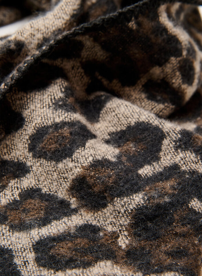 Myk skjerf med mønster og varme farger, Brun, Packshot image number 1