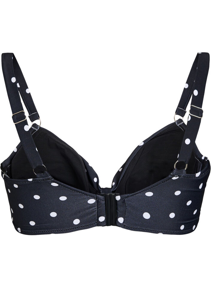 Bikinioverdel med bøyle og mønster, Svart, Packshot image number 1
