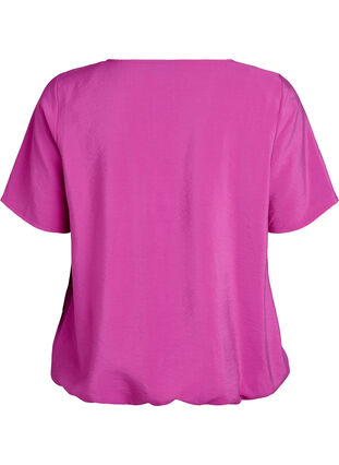 Zizzi Kortermet bluse med elastisk fold, Rosa, Packshot image number 1