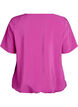 Kortermet bluse med elastisk fold, Rosa, Packshot image number 1