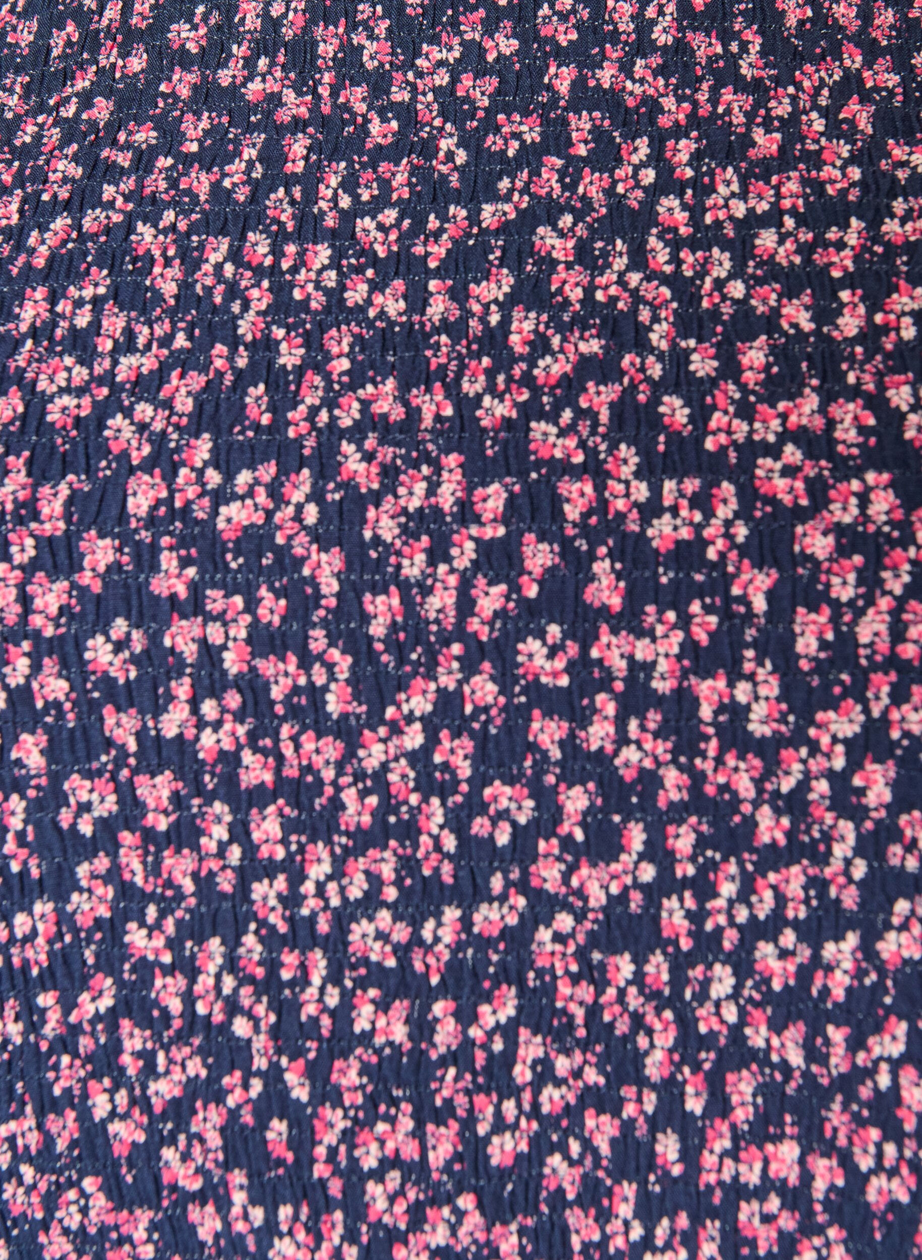 ZizziBluse med smocket topp og blomstertrykk, Bl&aring;, Packshot image number 2