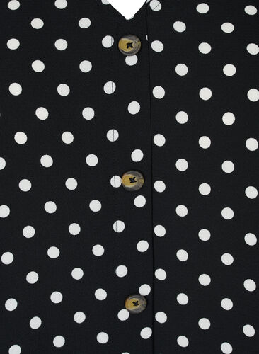 Mønstrete viskosebluse med knapper, Black Dot, Packshot image number 2