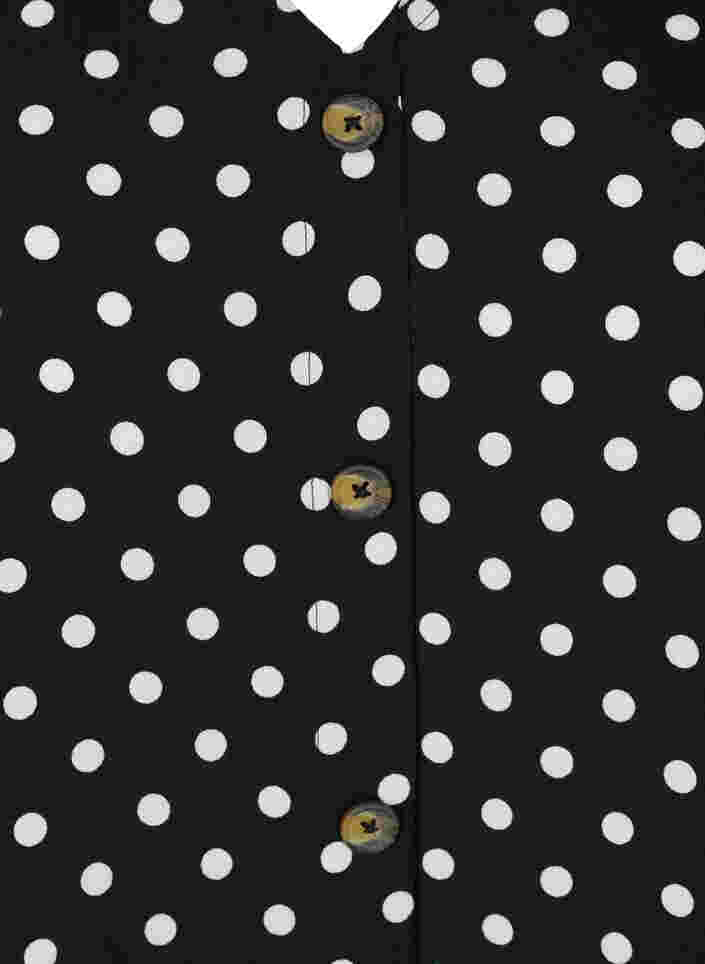 Mønstrete viskosebluse med knapper, Black Dot, Packshot image number 2