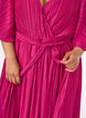 Plissert midikjole med flaggermus ermer, Rosa, Model image number 2