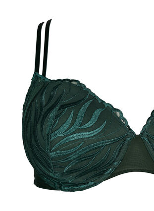 Zizzi Formstøpt BH med broderi, Grønn, Packshot image number 2