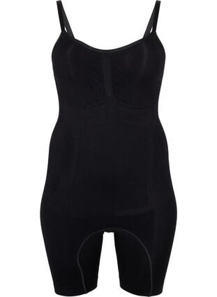Shapewear-bodysuit med åpning i bunnen, Black, Packshot image number 0