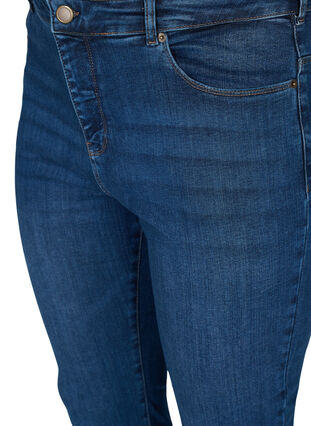Amy jeans med høyt liv og stretch, Blue denim, Packshot image number 2
