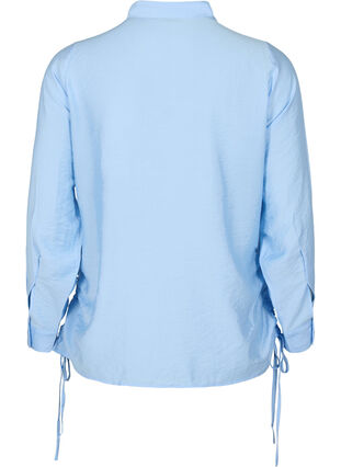 Skjorte i viskose med volangdetaljer, Serenity, Packshot image number 1