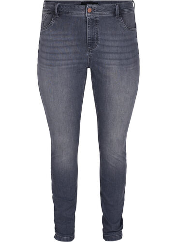 Ekstra slim Nille jeans med høyt liv, Grey Denim, Packshot image number 0