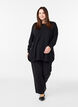 Strikkebluse med knapper i sidene, Svart, Model image number 1